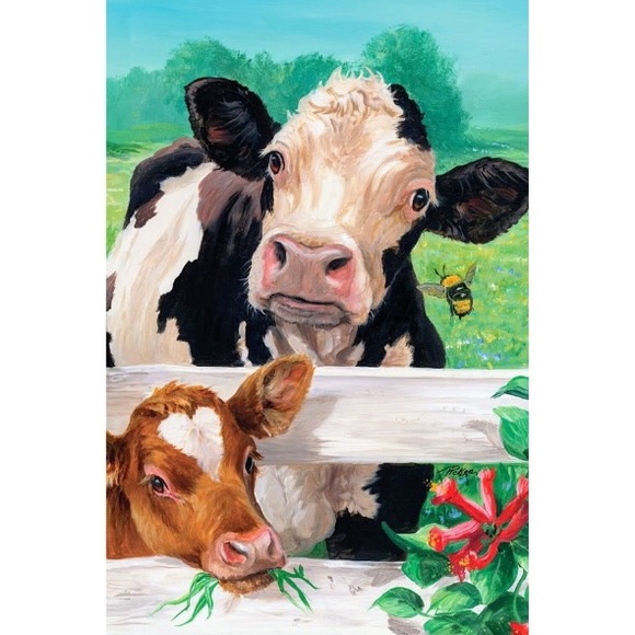 Other - Garden Flag-New - Country Farm Barn Cute Cows